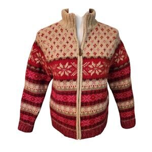 Vintage Eddie Bauer Collectibles Lambswool Nordic Zip Sweater Women’s Medium